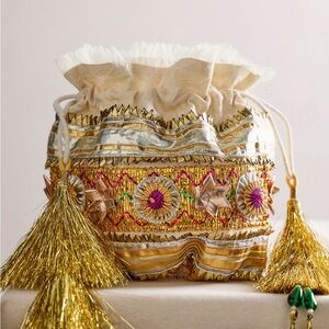 Free People Gold and Silver Embellished Bag